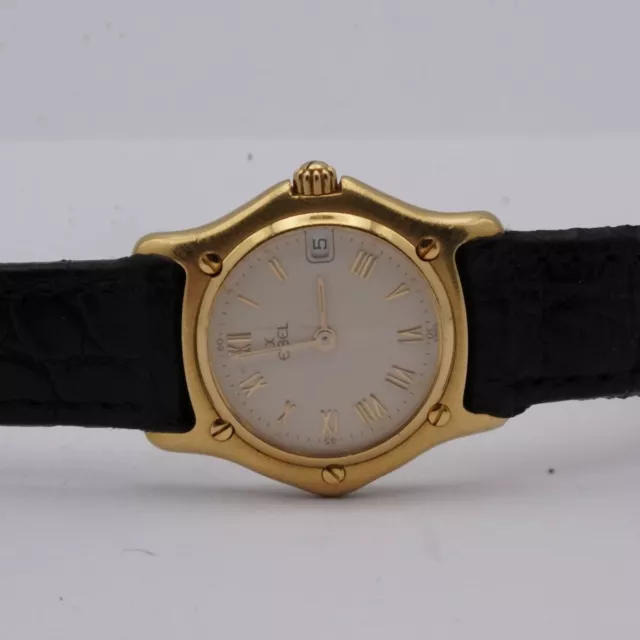 Ebel 1911 Quartz Montre pour Femmes 27MM 18K 750 Massif Or 888901 Vintage Beau 2