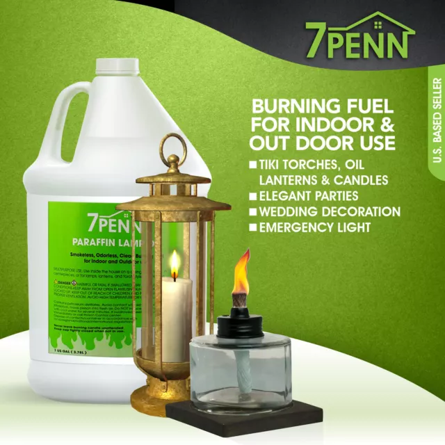 7Penn Odorless Smokeless Lamp Oil Fluid - 1 Gal Clear Paraffin Oil Lantern Fuel 3