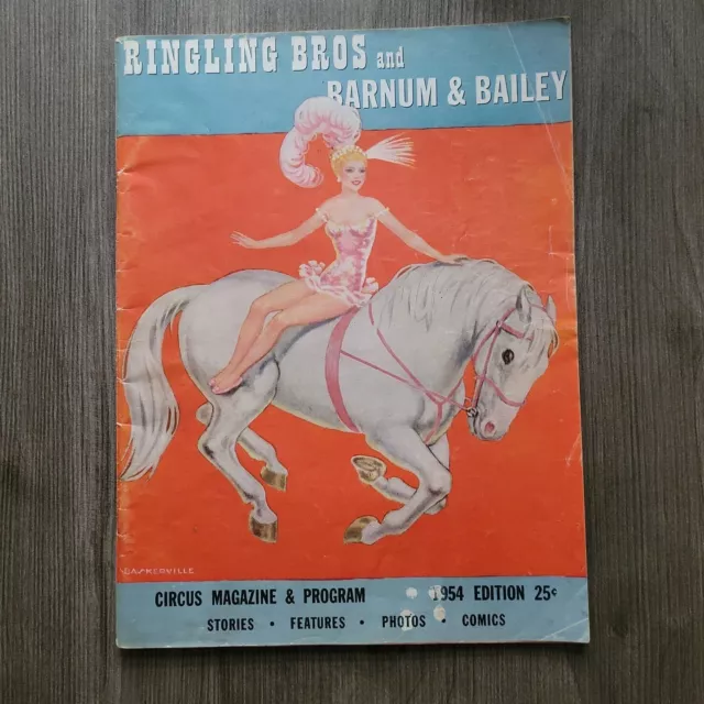 Circus Magazine  1954 Ringling Bros Barnum Bailey Souvenir Program Full 76 Pages