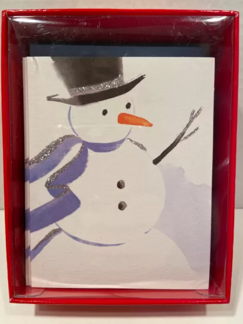 Papyrus Christmas Cards Boxed Snowman with Glitter 20-Count, Wonderful Holiday