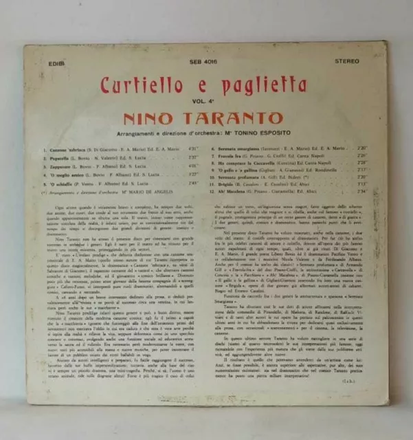 Nino Taranto - Curtiello E Paglietta Vol. 4 (LP, Album) 2