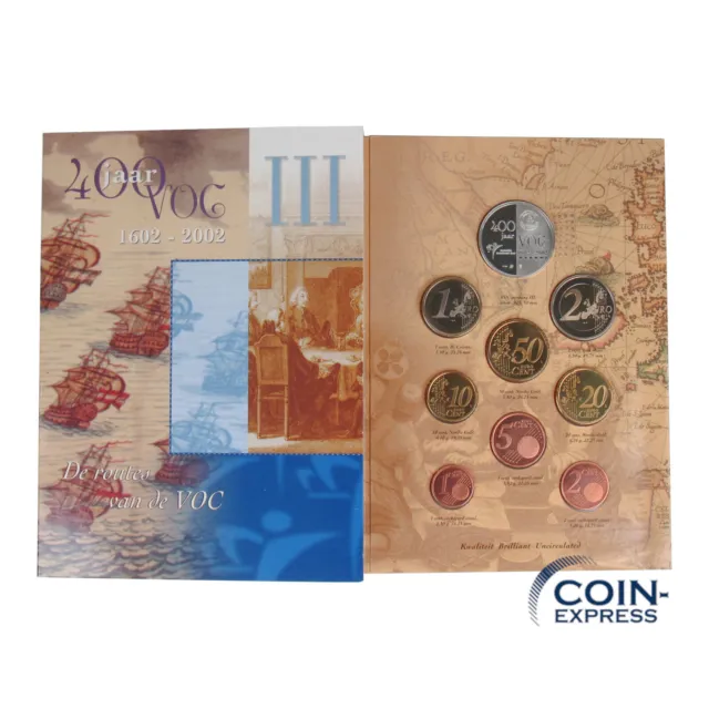 *** EURO KMS NIEDERLANDE 2002 VOC III Holland Kursmünzensatz Serie 400 Jahre VOC