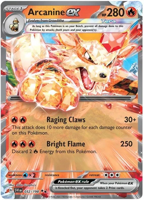 Arcanine ex 032/198 - Scarlet & Violet Base Set - Double Rare