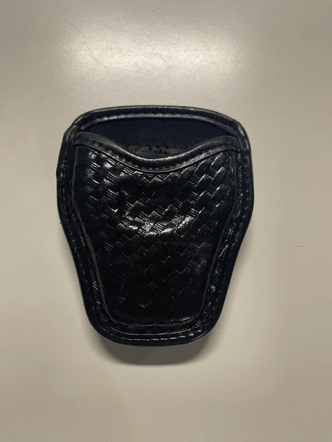 Bianchi Accumold Black Basket Weave Handcuff Open Top Holder