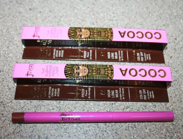 2 delineadores de ojos delineador de lápiz intenso JUVIA'S PLACE The Nubian CACAO tamaño completo 0,2 g