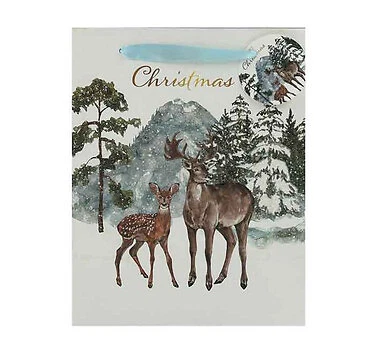 Reindeer Winter Scene Medium Christmas Gift Bags by north pole