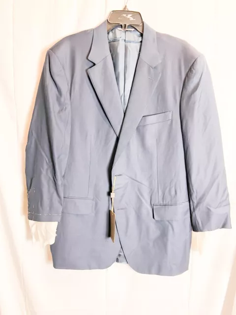 Canali plain Blue wool 2 botton suit jacket. Size 60 7R. $1795