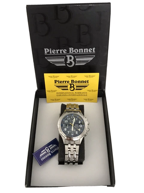 Montre Mécanique Automatique Pierre Bonnet - Cadran Squelette - Acier & Cuir Bleu - 40mm - Modèle Gran Data