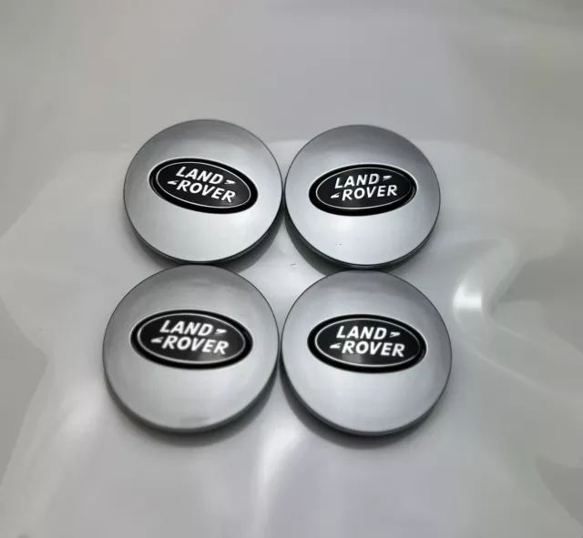 4x 63mm Land  Range Rover Nabendeckel Radkappen Nabenkappen Felgendeckel Silber