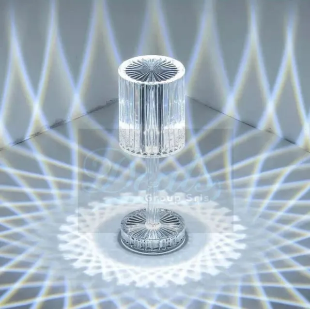 Lume Lampada Ricaricabile Diamantata da Tavolo - Trasparente,