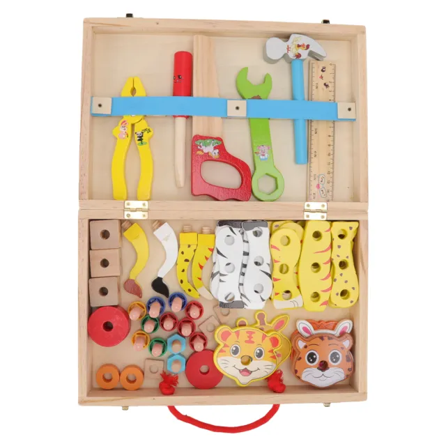 Wooden Toolbox Toys DIY Fine Workmanship Toolbox Puzzle Toy Educational Con Xmas