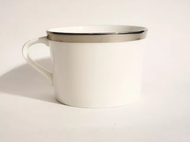 Mikasa Bone China White Millenium Platinum Coffee Tea Mug Wide-Mouth, AN008