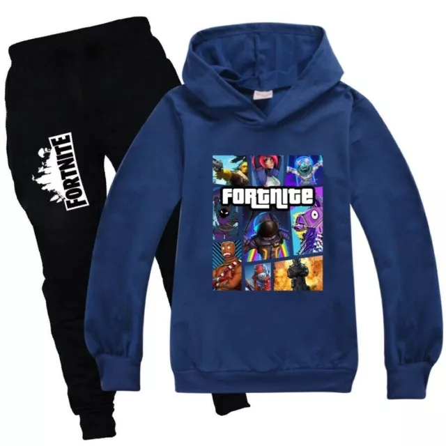 Kids Boys Fortnite Casual Jumper Outfit Hoodie+Pants Suit Long Sleeve Tracksuit~ 3