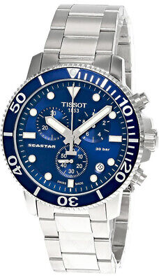 Tissot Seastar 1000 Chrono 45.5Mm Blue Dial Ss Men's Watch T1204171104100