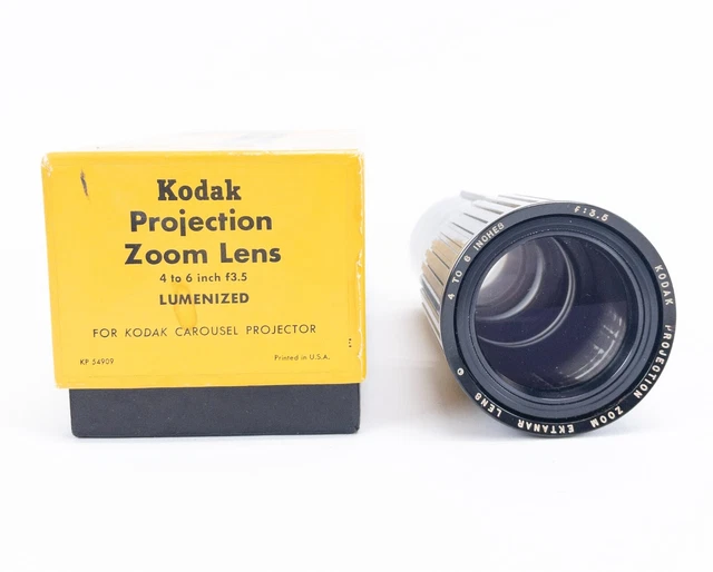Lente zoom proyector deslizante Kodak Ektanar 4-6 pulgadas f/3,5 lumenizada 144 2763 YSAASO