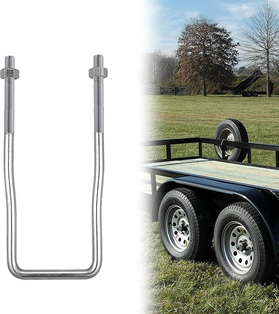 VONLX U-Bolt Spare Tire Carrier Holder Bracket for Trailer Side Mount 4 or 5 Lug