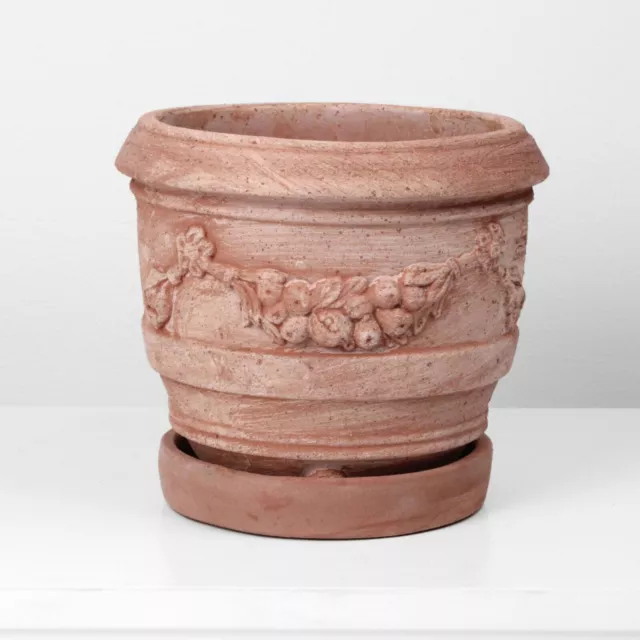 Jarrón pequeño de terracota - Con platillo para plantas - Jardinería -...