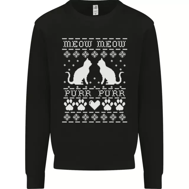 Natale Gatto Maoo Fusa Divertente Natale Bambini Felpa Maglione
