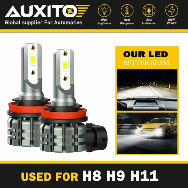 Pair H8 Bulbs Fog Light LED White 6K Canbus FREE ERROR For Audi A5 2011-2017
