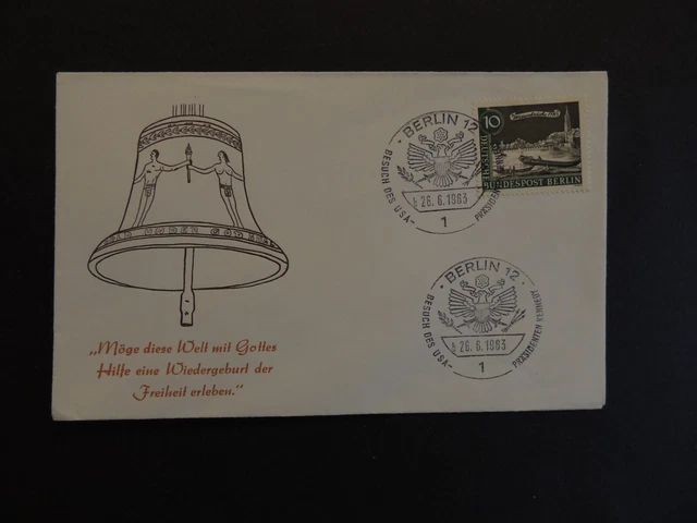 Besuch Kennedy 1963 Ganzsache Einschreiben Erstausgabe