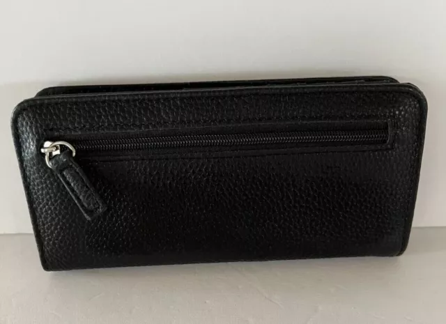 GUANG TONG, Womens Black Firenze Leather Purse Wallet Clutch