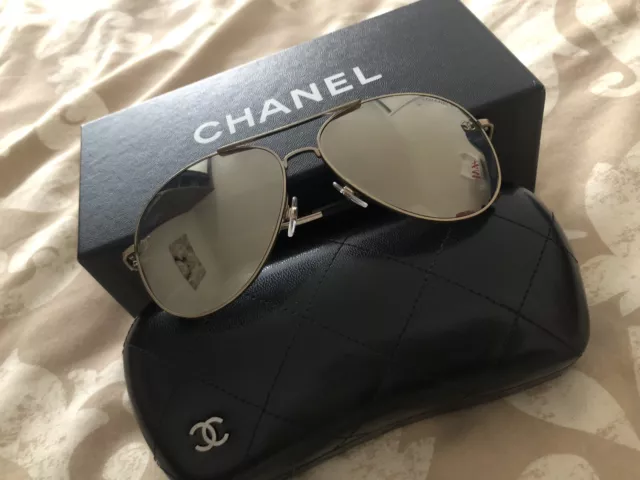 BRAND NEW CHANEL Pilot Gold Brown Brown Sunglasses £430.00