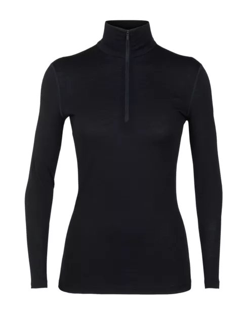 Icebreaker 200 Oasis Longsleeve Half Zip Women Baselayer Funktionsshirt schwarz