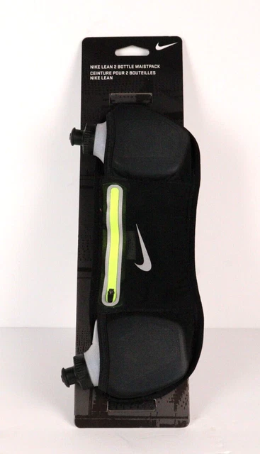 NIKE Elevation 2 Bottle Belt 12oz Lean Waistpack Black Running Jogging Hiking