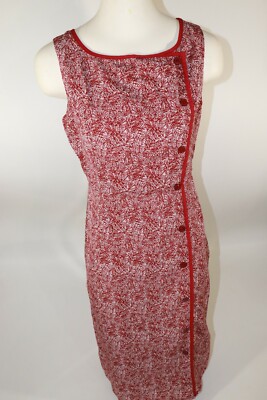 liza luxe dress 100% polyester size M side zip floral print Maroon/Red Free ship