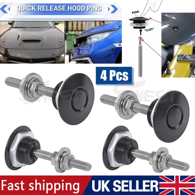 4PACK CAR QUICK Release Bumper Latch Push Button Bonnet Hood Pin Lock ...