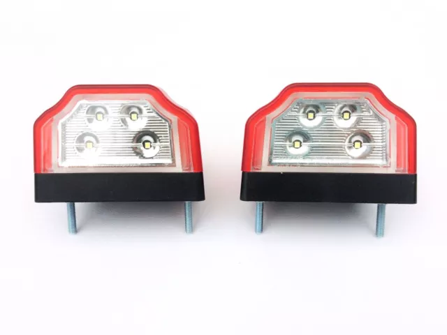 2x LED Kennzeichenleuchte Nummerschildleuchte Kennzeichenbeleuchtung 12V 24V E9