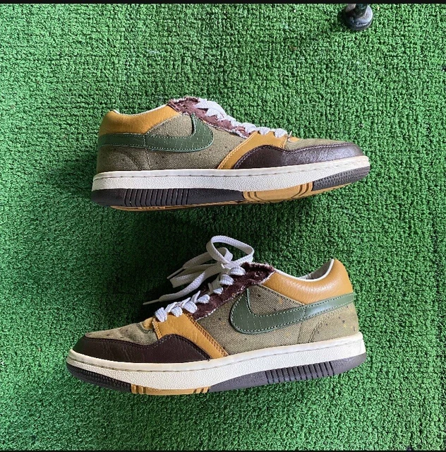 RARE 2007 NIKE Court Force High Olive canvas confetti  display picture 3