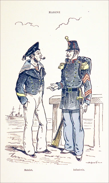 MARINE: MATELOT FUSILIER MARIN sous le SECOND EMPIRE -Gravure