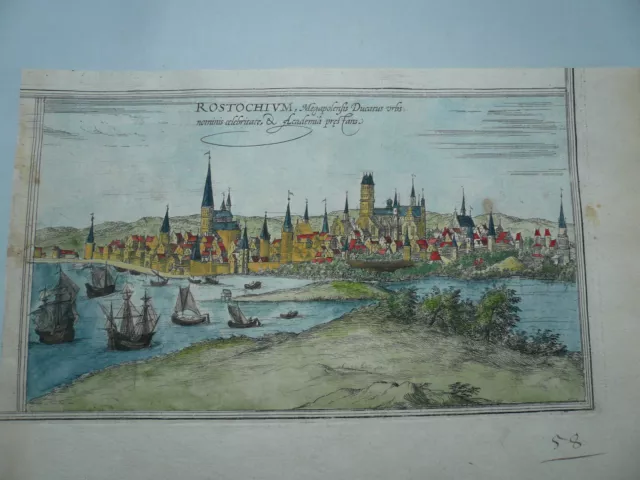Wismar, anno 1575, Panorama bei Braun/Hognberg, selten Braun - Hogenberg  Wismar
