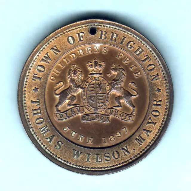 Australia.  Brighton -1897 Victoria's Diamond Jubilee Medallion..  EF/aUNC