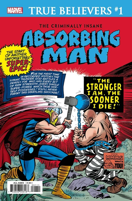 True Believers Criminally Insane Absorbing Man #1 Marvel Comics