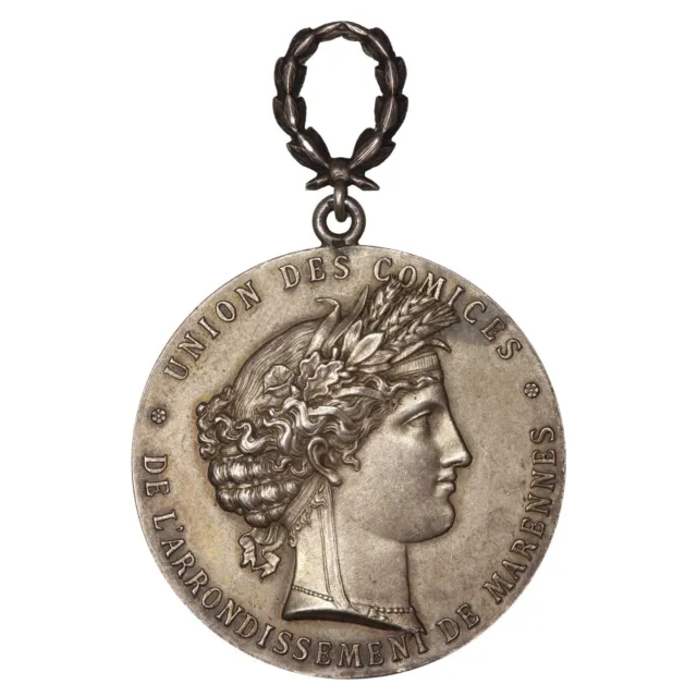 Frankreich Medaille 1910 Union Komitien Arr. De Marennes Wettbewerb Silber