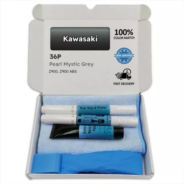 36P PEARL MYSTIC GREY Grau Lackstift für Kawasaki Z900 ABS Kratzer Stift Lackre