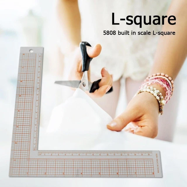 Regla de retazos de costura 90 grados en forma de L escala de corte de tela de patchwork