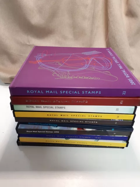 Ten Royal Mail Special Stamp Books No. 5,6,7,9,10,11,12,20,21,22 NO STAMPS.