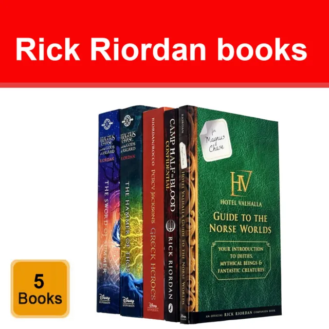 Rick Riordan Collection 5 Books Set Hotel Valhalla Guide to the Norse Worlds