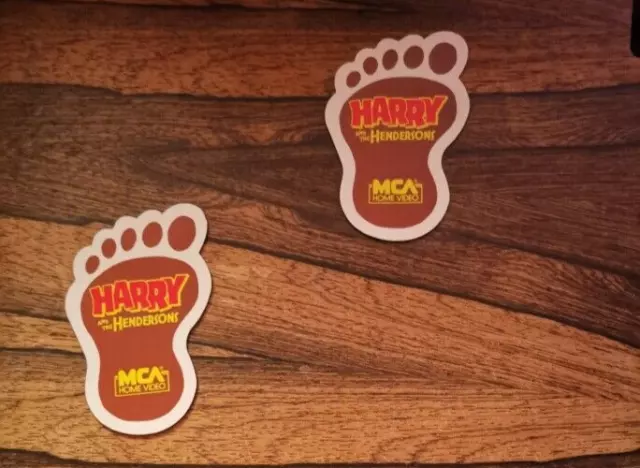 Harry and the Hendersons movie 2 pc bigfoot promo footprint fridge magnets 1987