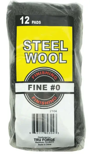 Steel Wool 12Pc #0 Fine Large Pads
