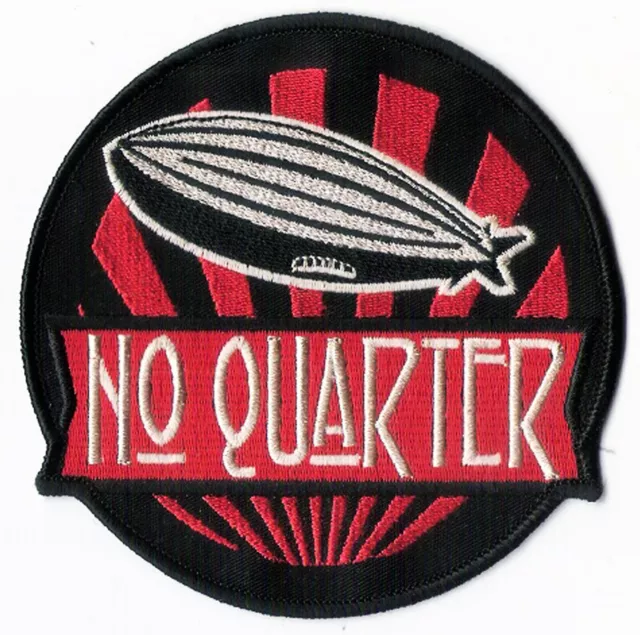 NO QUARTER - Rock and Roll Embroidered Patch - 4 1/2" Diameter Wax Backing - Fun