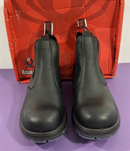 9.5 US NIB Men's Redback Bobcat Ubbk Soft Toe Boots Black Oil Kip New £