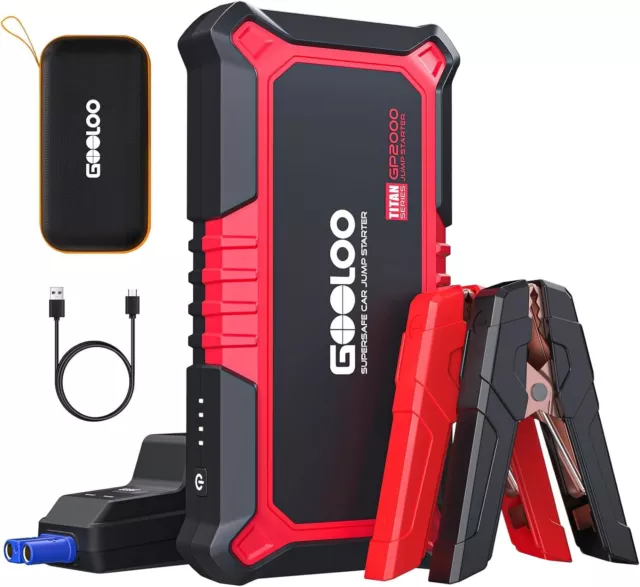 GOOLOO 2000A Portable Jump Starter 12V Car battery Heavy Duty High Booster AU