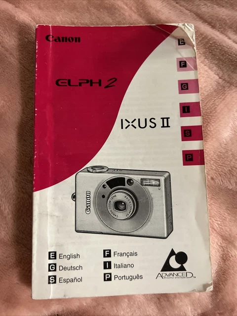 Folleto de instrucciones/manual de colección 1996 cámara Canon Elph/Ixus - en 4 idiomas