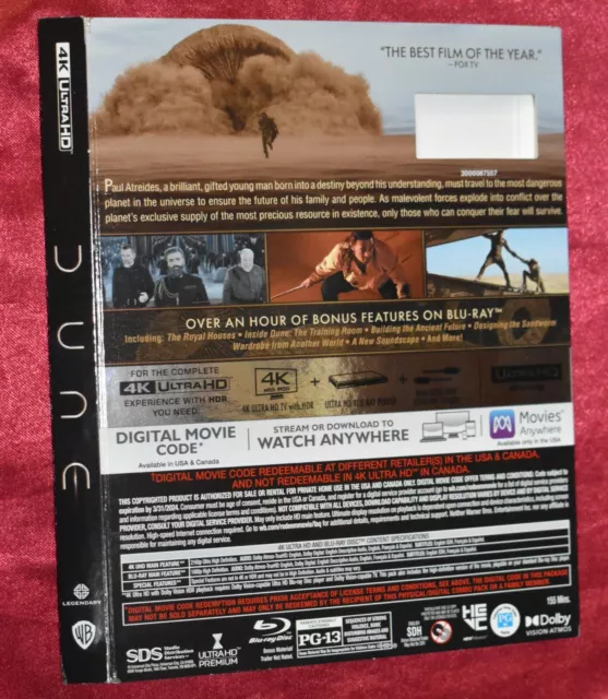 UHD SLIPCOVER - FITs Dune Ultra HD 4K Blu-ray - SLIPCOVER ONLY no discs