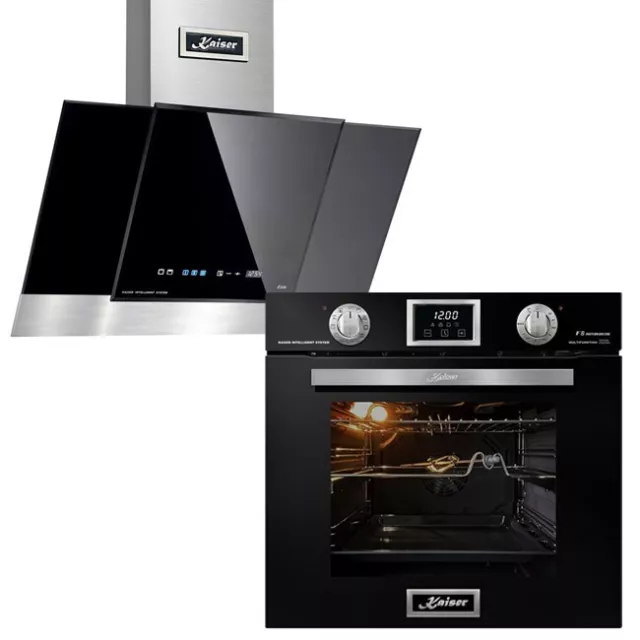 Kaiser Grand Chef Electric Oven & Cooker Hood Black Bundle