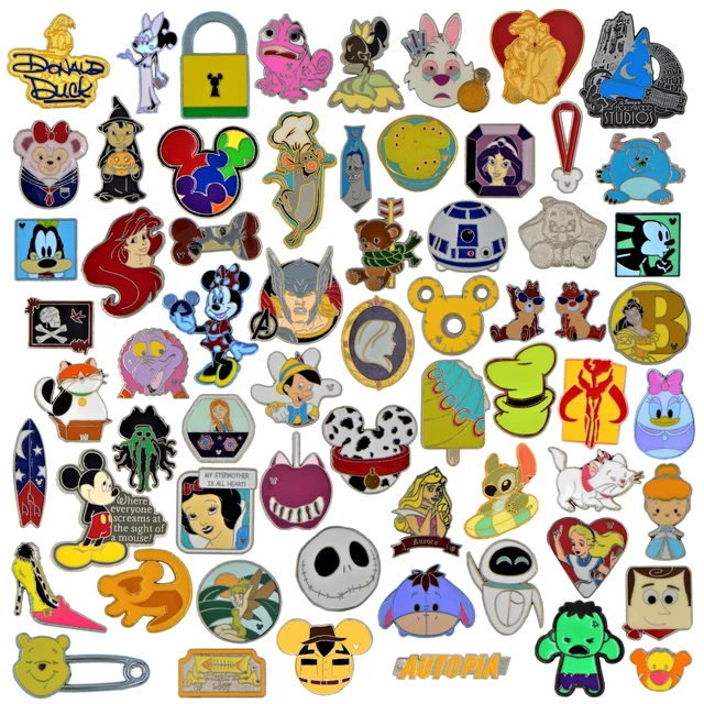 Disney Pin Trading 30 Assorted Pin Lot ~ Brand New Pins ~ No Doubles ~ Authentic